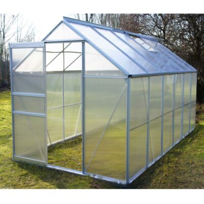 Serre polycarbonate Diamant grise 7.20 m² + base – Châlet-Jardin