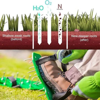 Chaussures Gonflables De Pelouse Boucle Réglable Outils De Jardinage De Pelouse Scarificateur De Pelouse Pantoufles Sandales À A140