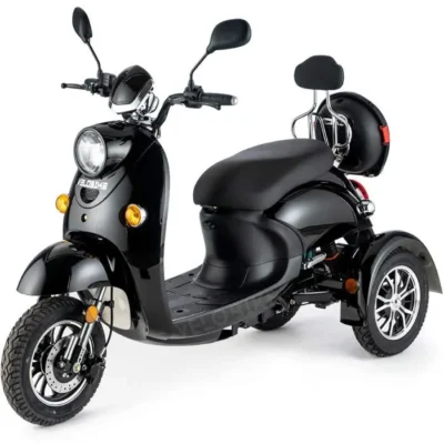 VELECO ZT63 Scooter électrique 3 roues Style rétro Senior Handicapé e-scooter 60V 650W NOIR